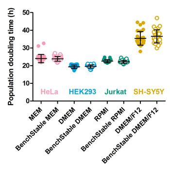 BenchStable™ Media support equivalent growth rates in long-term cultures