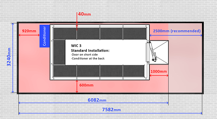 Figure 1: Layout of a BINDER™ model WIC 3 chamber