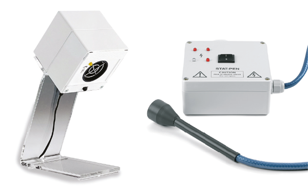 Figure 4: Ionizers and anti-static pens for static reduction